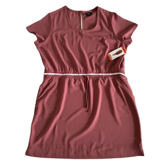 NWT 32 Degrees Women's Deco Rose Pink Twill Pocket Dress XXL **FLAW** - Picture 7 of 14